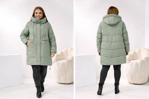 Зимова куртка зеленого кольору арт. 3035 А3035 фото