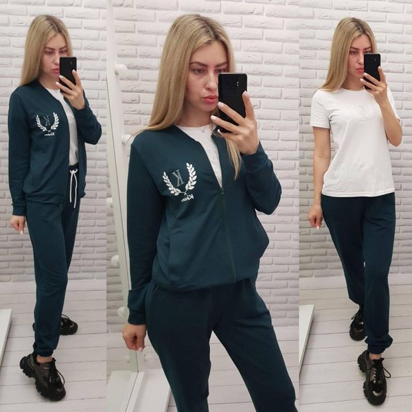 Жіночий спортивний костюм трійка на блискавці осінь-весна арт. 471 червоний 417 фото