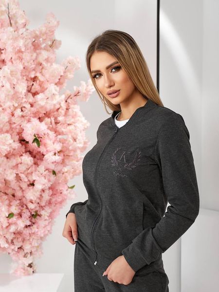 Жіночий спортивний костюм трійка на блискавці осінь-весна арт. 471 сірий/ графіт 471 фото