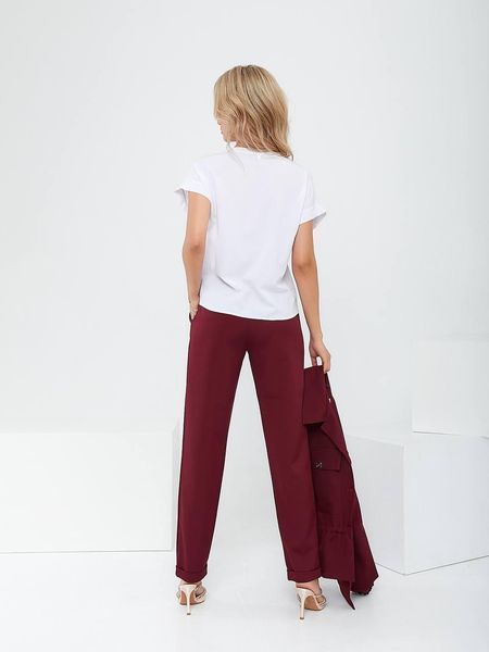 Прогульний жіночий костюм трійка кежуал арт 457 бордового кольору / бордовий 457 фото