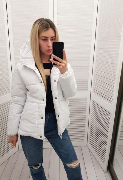 Куртка демісезона жіноча на поясі арт. 332 біла/ білий 332 фото