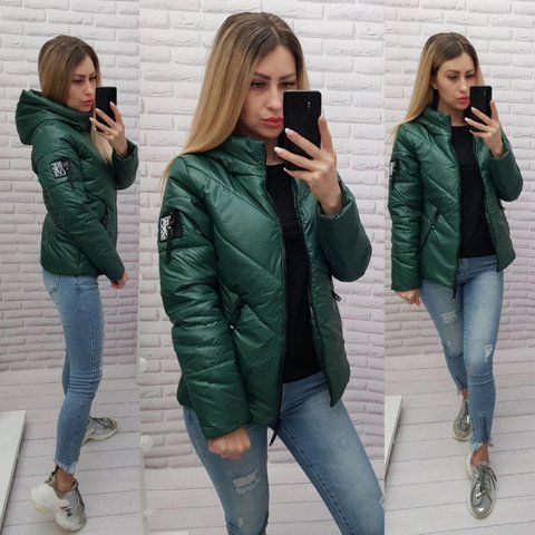 Жіноча курточка -куртка демі темно-зеленого кольору арт. 1008 1008 фото